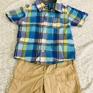 Oshkosh Shirt and carters Pull on short- size 5T